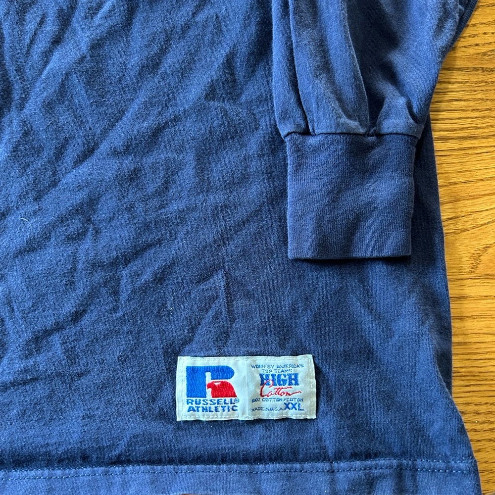 Vintage Russell Athletic Blue Long Sleeve Shirt Polo International - Picture 2 of 6